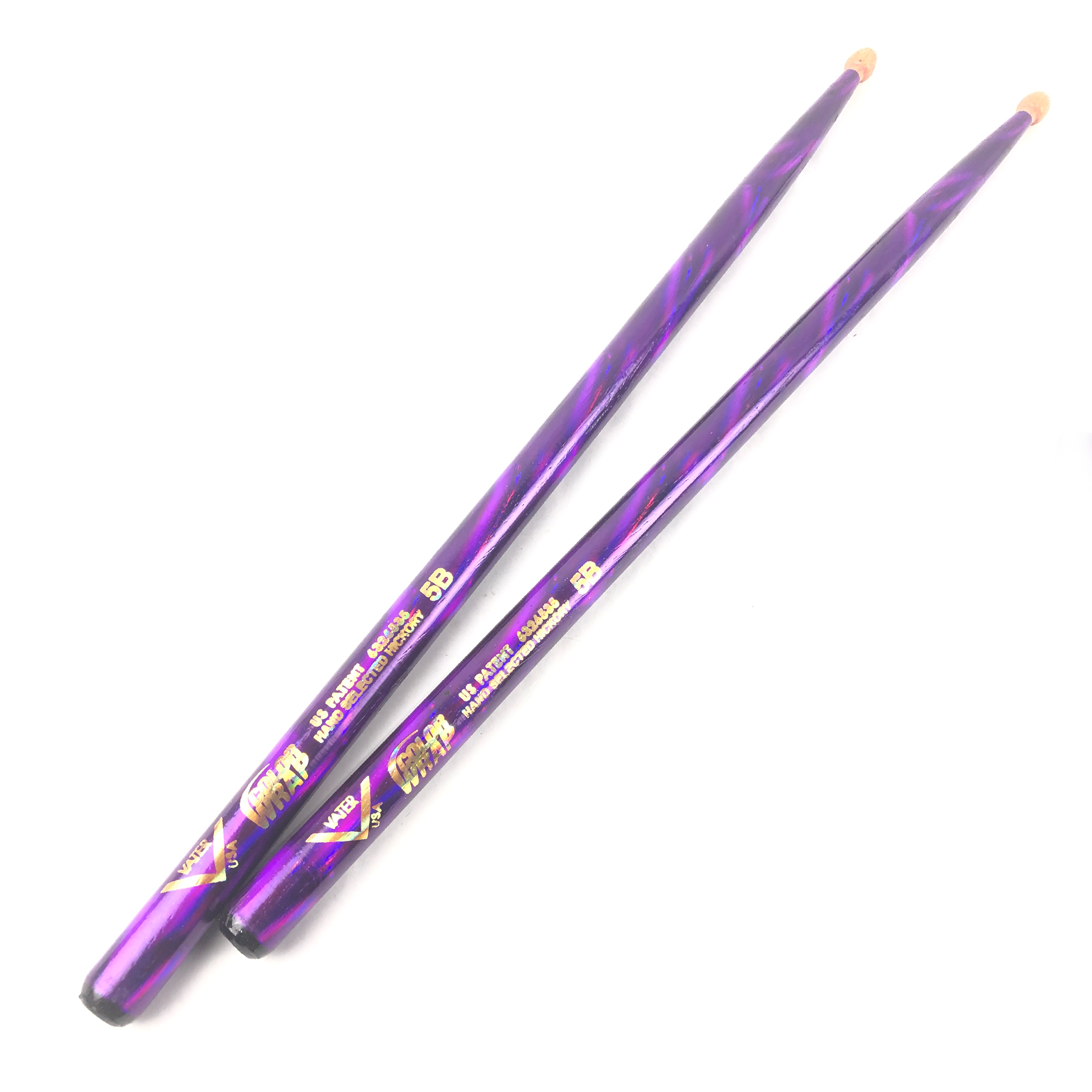 Vater VC5B-PL Sparkle Colors Wrap 5B Drumsticks (Purple)